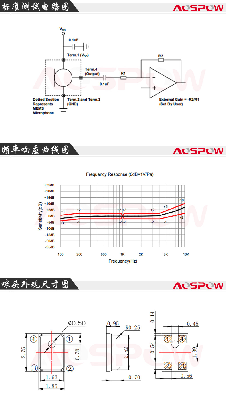 2718硅麥硅咪規(guī)格書尺寸