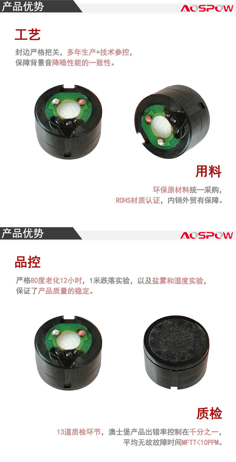 1912動(dòng)圈麥咪芯產(chǎn)品優(yōu)勢(shì)